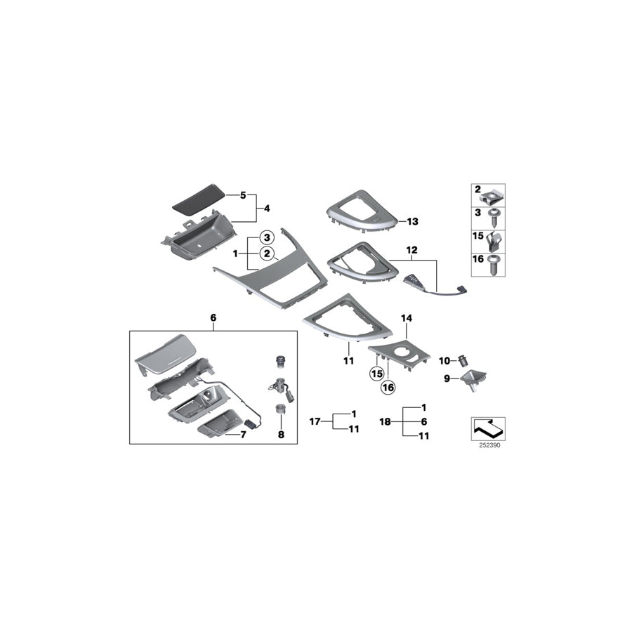 Genuine BMW 51169137624 E81 E82 E88 Ashtray, Kaschmir-Silber (Inc. 130i, 120i & 125i) | ML Performance EU Car Parts