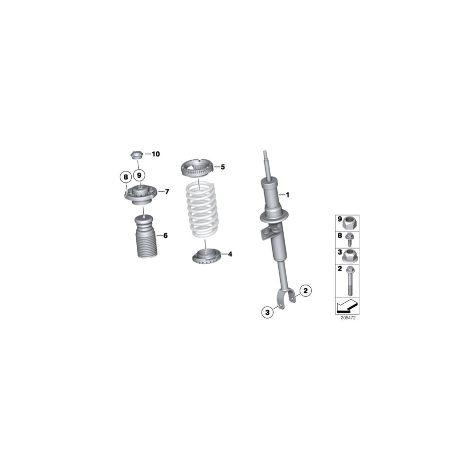 Genuine BMW 31316798779 Left Front Spring Strut (Inc. 640dX & 640iX) | ML Performance EU