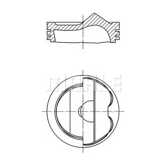 MAHLE ORIGINAL 028 PI 00125 000 Piston 84,51 mm, with piston ring carrier, without cooling duct | ML Performance Car Parts