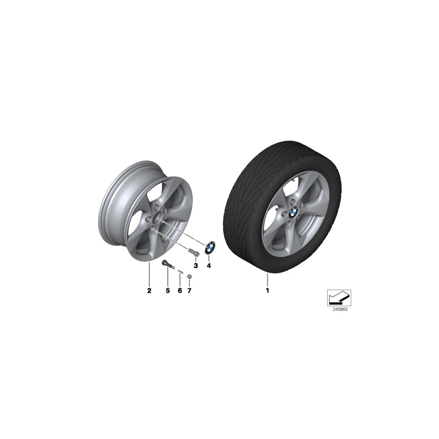 Genuine BMW 36116795559 E81 E82 E87 Alloy Rim Left 7JX17 ET:47 (Inc. 120i, 130i & 128i) | ML Performance EU Car Parts