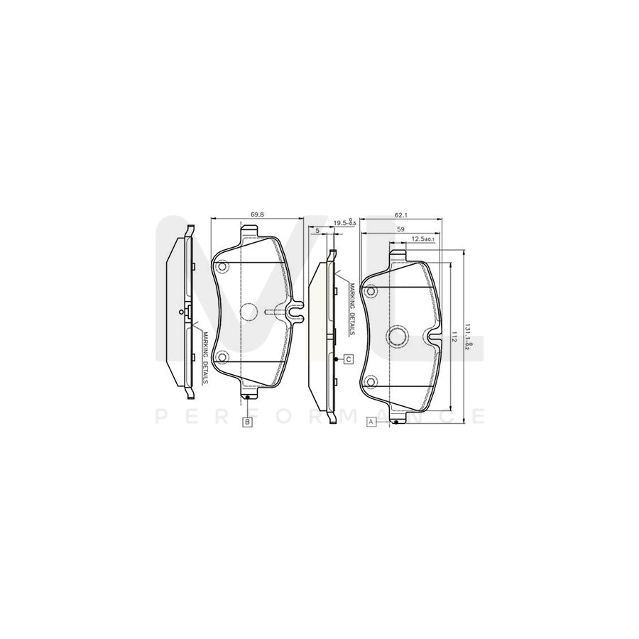 Bosch 0986Tb2814 Brake Pad Set Excl. Wear Warning Contact, With Bolts, With Accessories | ML Performance Car Parts