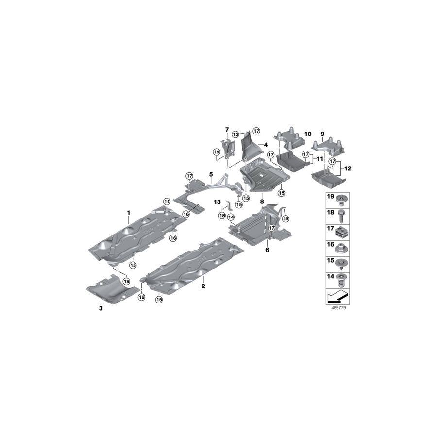 Genuine BMW 51757410775 F45 Retainer For Floor Cover, Rear (Inc. 225xe & Cooper SE ALL4) | ML Performance EU