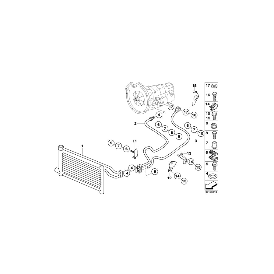 Genuine BMW 17108025839 E52 Bracket Oil Pipe (Inc.  & ALPINA V8) | ML Performance EU Car Parts