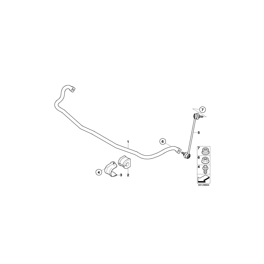 Genuine BMW 31303414599 E83 Stabilizer, Front D=22,5MM (Inc. X3 3.0d, X3 3.0sd & X3 2.5si) | ML Performance EU