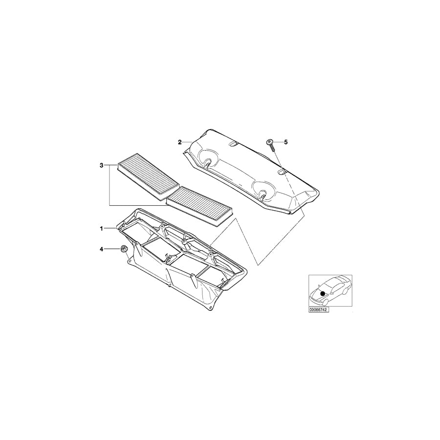 Genuine BMW 64318377638 E52 Cover Microfilter (Inc. ALPINA V8 & Z8) | ML Performance EU Car Parts