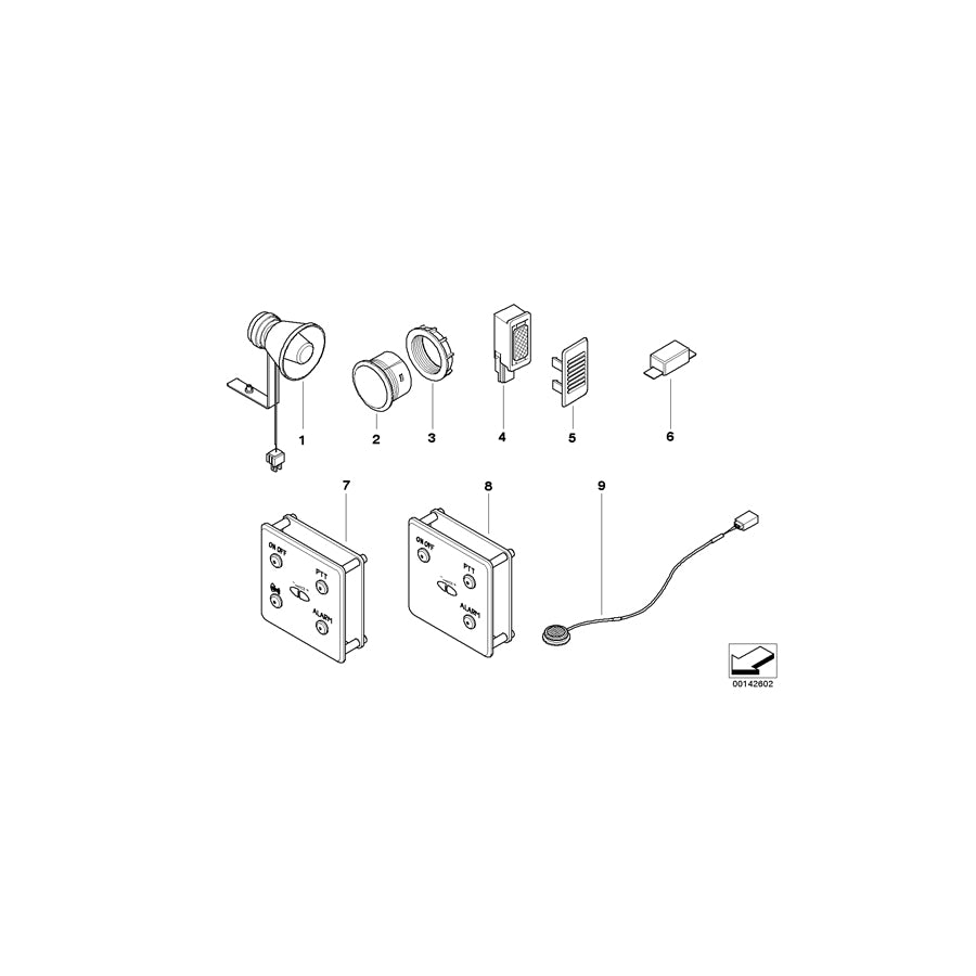 Genuine BMW 51447117273 Cabrio E53 Cover, Hands-Free System Microphone PANTHER BLACK (Inc. X5 4.4i, Cooper S & Cooper) | ML Performance EU Car Parts