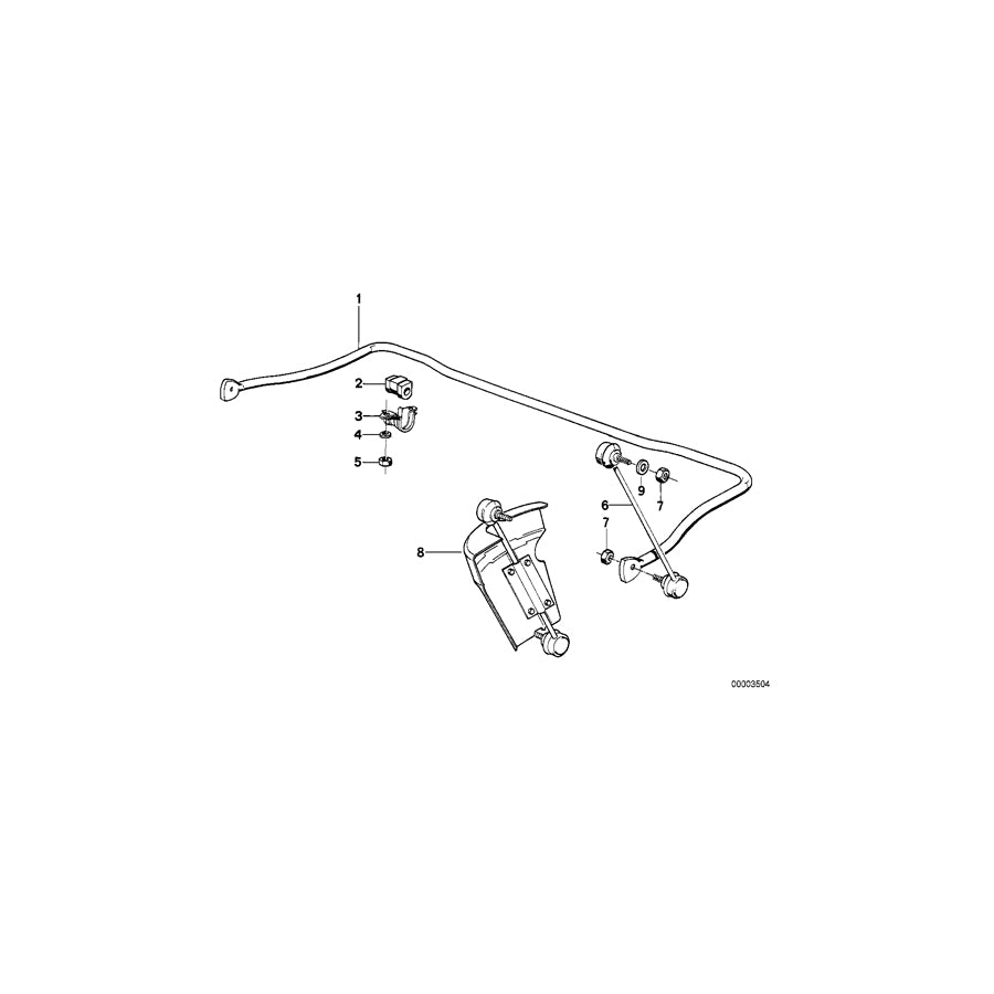 Genuine BMW 31351131620 E32 E31 Stabilizer, Front D=24MM (Inc. 850Ci, 750iL & 750i) | ML Performance EU