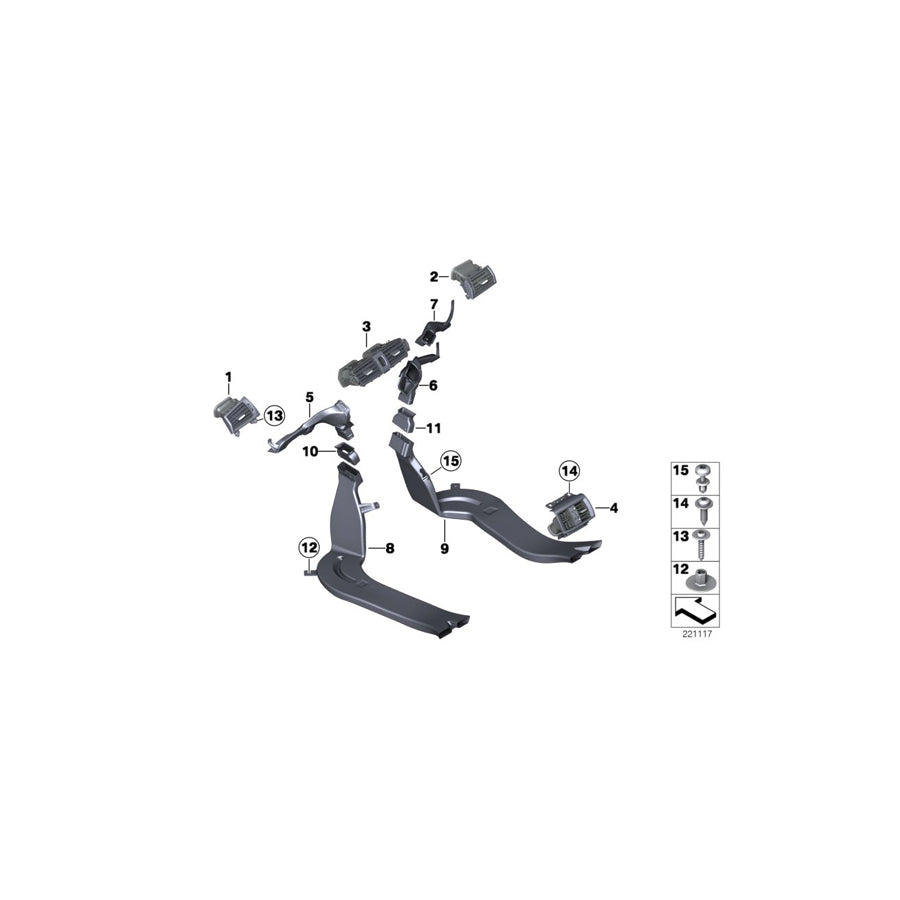 Genuine BMW 64229176631 F25 F26 Intermediate Piece, Left (Inc. X3 28dX, X3 30dX & X4 M40iX) | ML Performance EU Car Parts