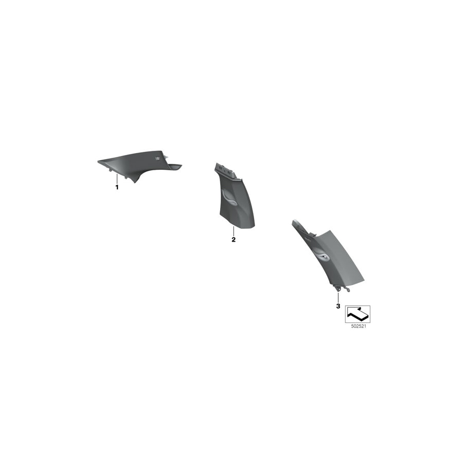 Genuine BMW 51437994285 G05 Trim, A-Pillar, Alcantara, Left NACHTBLAU (Inc. X5 30dX, X5 25dX & X5 30iX) | ML Performance EU Car Parts