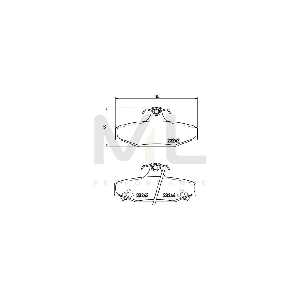 Brembo P 15 004 Brake Pad Set With Acoustic Wear Warning, With Brake Caliper Screws | ML Performance Car Parts