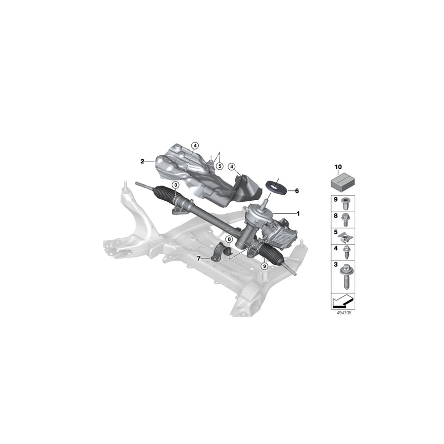 Genuine BMW 32106857930 F48 F39 Exch. Steering Box, Electr. (Inc. X1 16d, X1 28i & X2 28i) | ML Performance EU