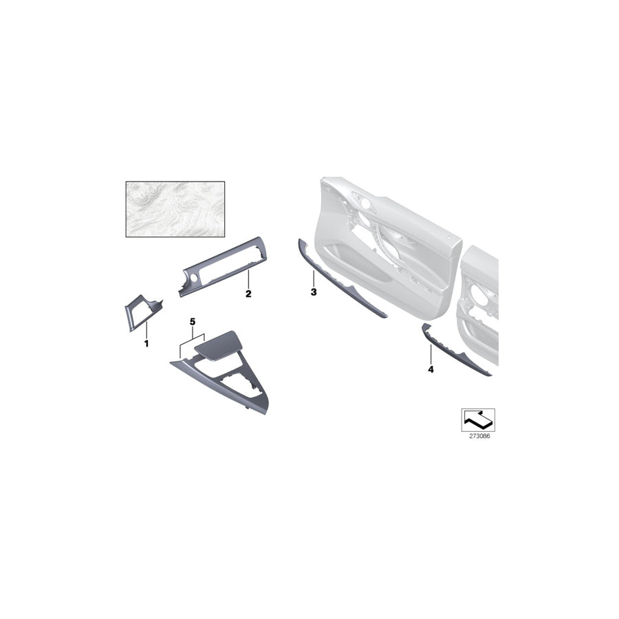 Genuine BMW 51458032875 F13 F12 Wood Panel, Instrument Panel, Center ESCHEMASER WEIß (Inc. 640iX, 650iX 4.4 & 640dX) | ML Performance EU Car Parts