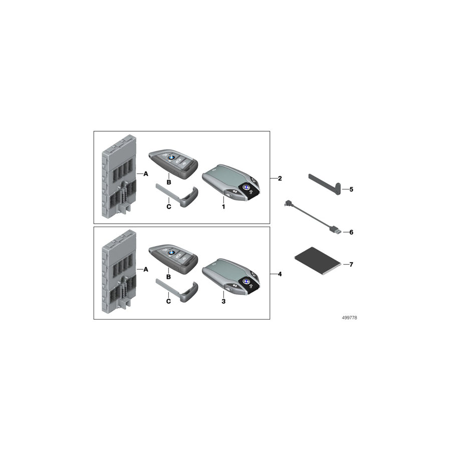 Genuine BMW 66129877476 G11 G12 Display Key US RCP (Inc. 750iX, 740i & M760iX) | ML Performance EU