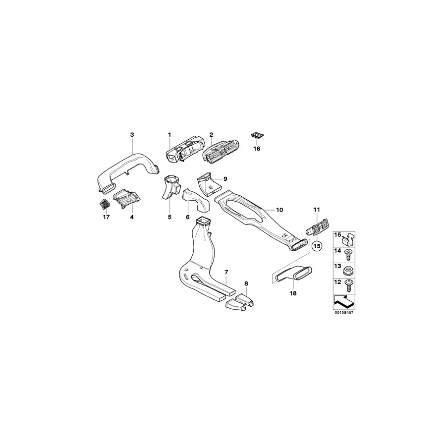 Genuine BMW 64227077641 E61 E60 Air Duct Rear Compartment (Inc. 530xd, 525xi & 525d) | ML Performance EU Car Parts