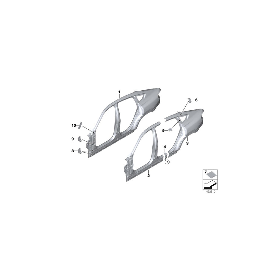 Genuine BMW 41009492936 G06 Reinforcement Plate, Rocker Panel, Right (Inc. X6 30iX, X6 30dX & X6 M50dX) | ML Performance EU Car Parts