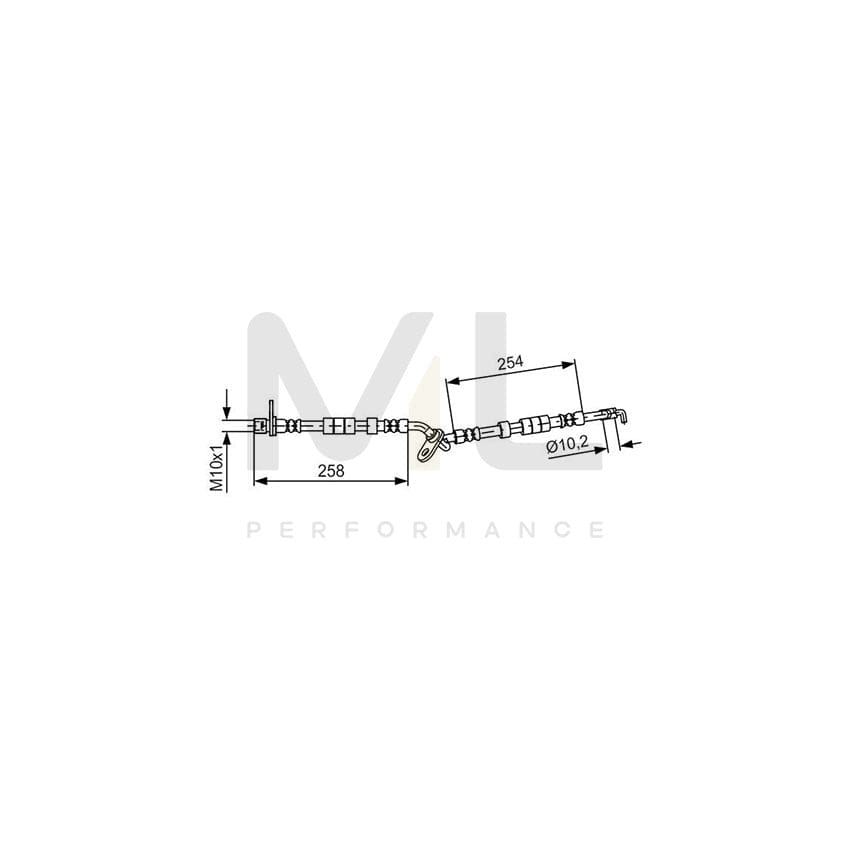 BOSCH 1 987 481 595 Brake Hose for MAZDA 6 512mm, M10x1 | ML Performance Car Parts