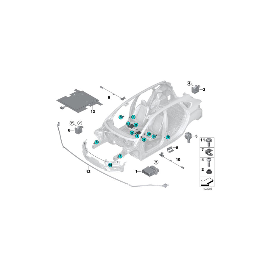 Genuine BMW 65779361958 F39 Sensor Mat F Co-Driver's Seat Identif. (Inc. X2 18d, X2 28iX & X2 20i) | ML Performance EU