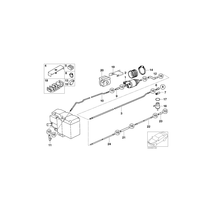 Genuine BMW 64128361873 E38 Hose Connection (Inc. 750i, 735i & 730iL) | ML Performance EU Car Parts