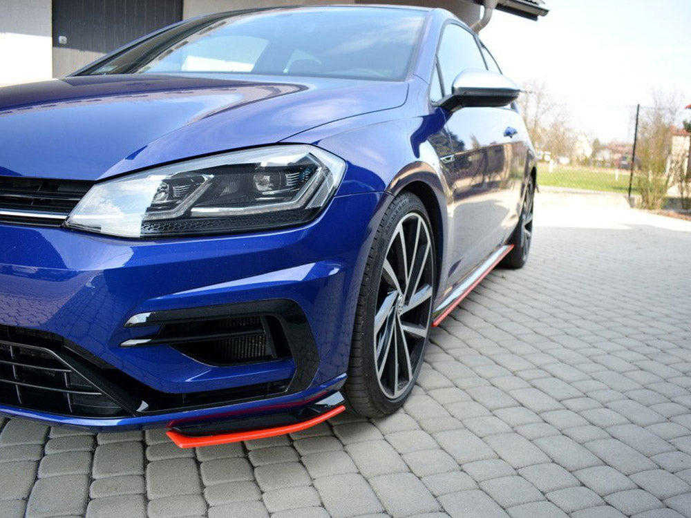 Maxton Design VW-GO-7F-R-FD8RED Front Splitter V.8 VW Golf 7 R / R-line Facelift | ML Performance EU Car Parts