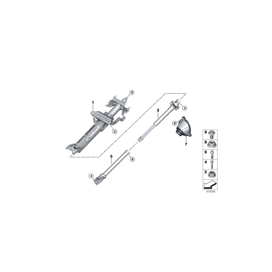 Genuine BMW 32306867225 G31 G32 G30 Manually Adjust. Steering Column (Inc. 640dX, 530iX & 530dX) | ML Performance EU