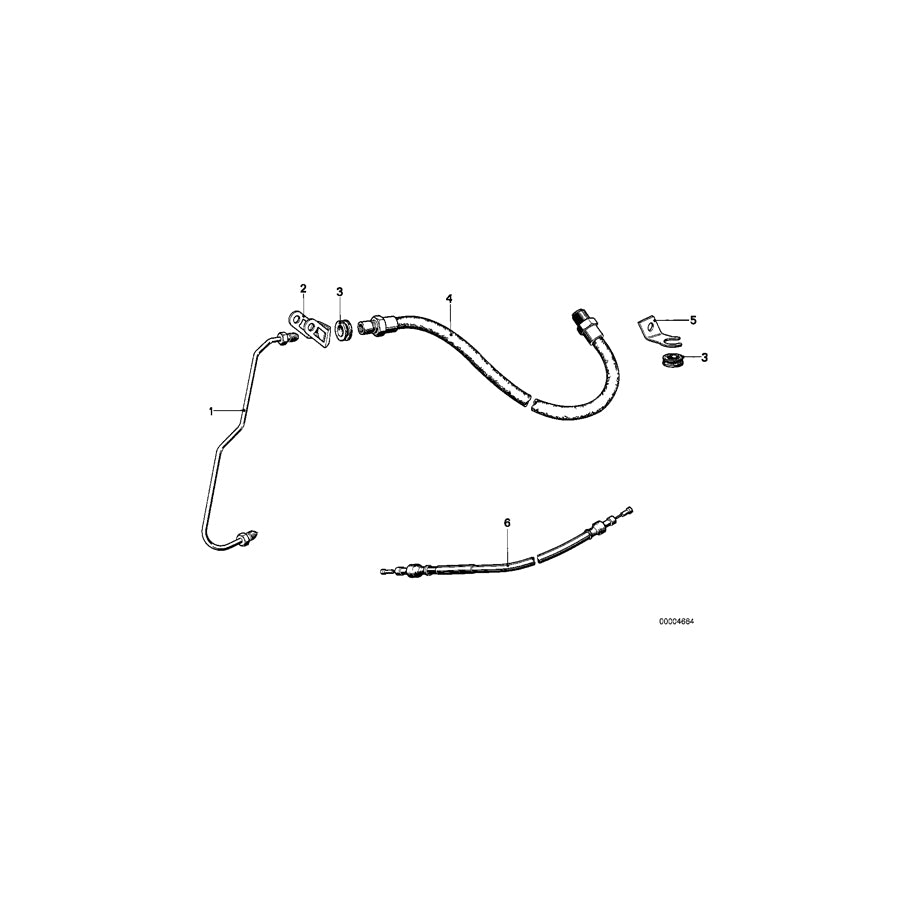 Genuine BMW 32731234400 Brake Cable Assembly L=653MM,D=6MM (Inc. R75/6, R90S & R90/6) | ML Performance EU