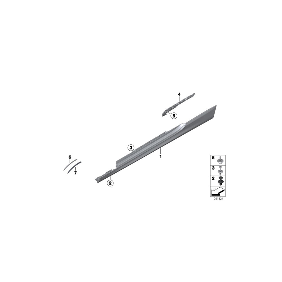 Genuine BMW 51777265202 F12 F13 Door Sill Cover, Primed Right (Inc. 640dX, 650iX 4.4 & 640i) | ML Performance EU