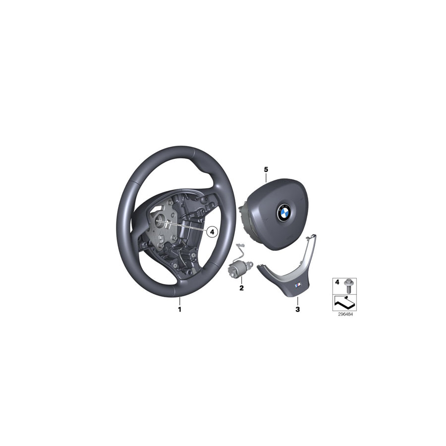 Genuine BMW 32337842809 F12 F01 F11 M Sprt. Wheel, Lthr., Out-Of-Lane Warn (Inc. 760i, 750LiX & 523i) | ML Performance EU