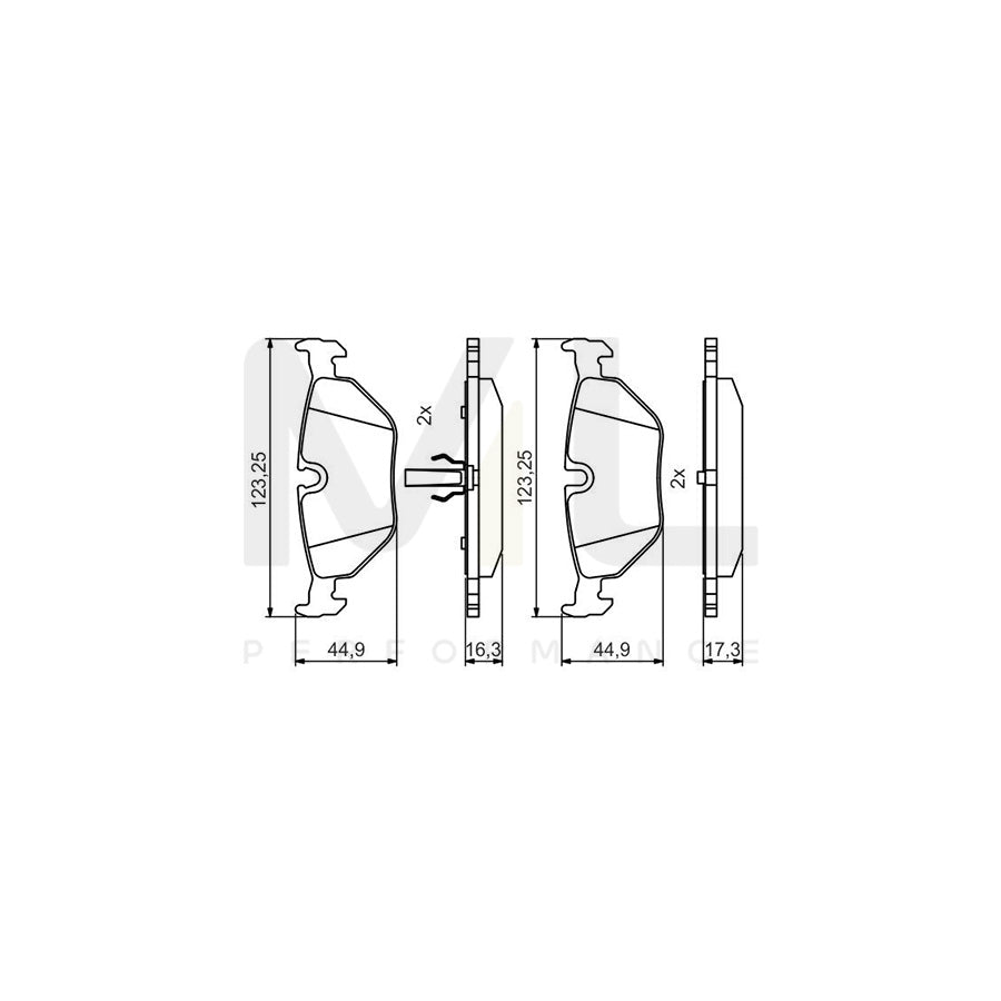 Bosch 0986495470 Brake Pad Set BP2102 | ML Performance Car Parts