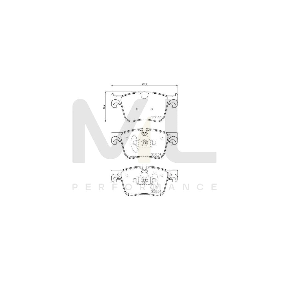 Brembo P 61 127 Brake Pad Set Directional Brake Pads, Prepared For Wear Indicator | ML Performance Car Parts