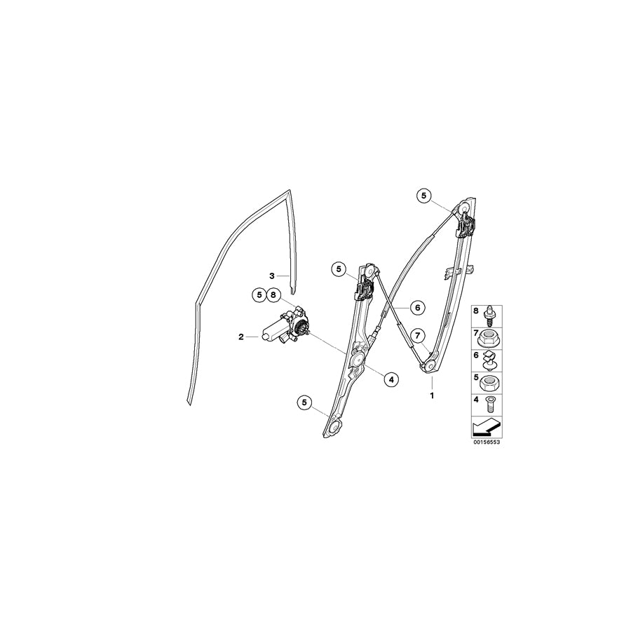 Genuine BMW 67627267691 E70 E72 E71 Drive Unit, Power Wind., Front/Rear Left (Inc. X6 40iX, X5 M50dX & X5 4.8i) | ML Performance EU