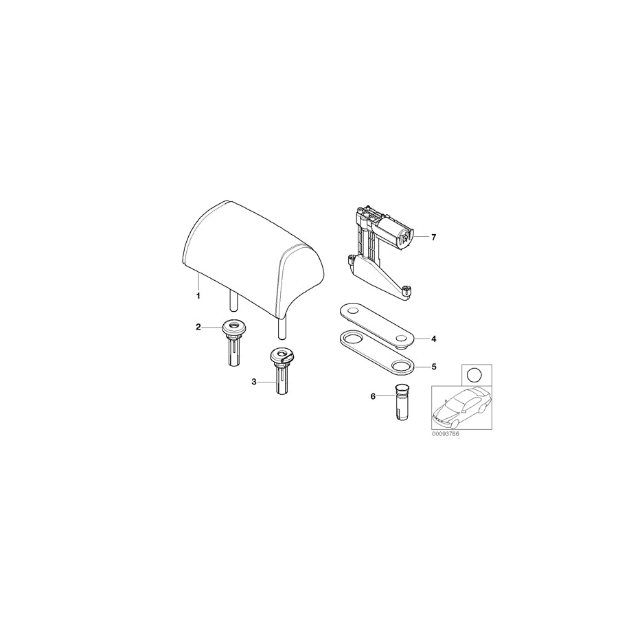 Genuine BMW 67317123326 E65 E66 E67 Actuator, Headrest (Inc. 750Li, 730Ld & 730Li) | ML Performance EU