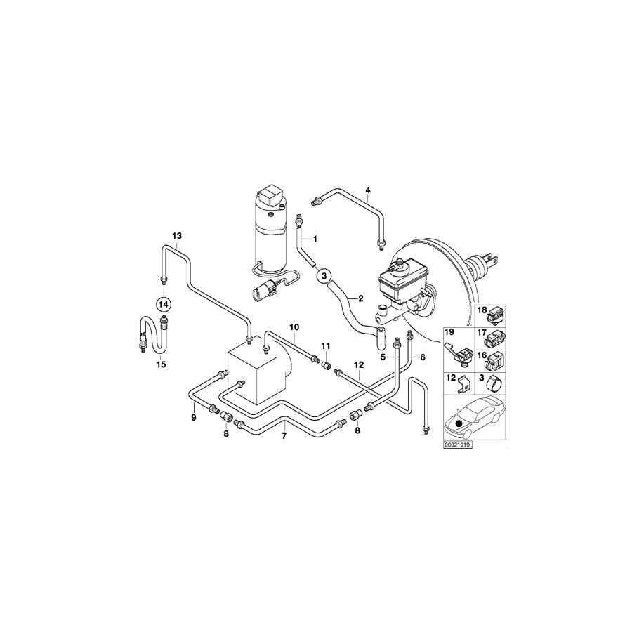 Genuine BMW 34326755096 E38 Pipe M12/M12 (Inc. 740i, 728iL & 735iL) | ML Performance EU Car Parts