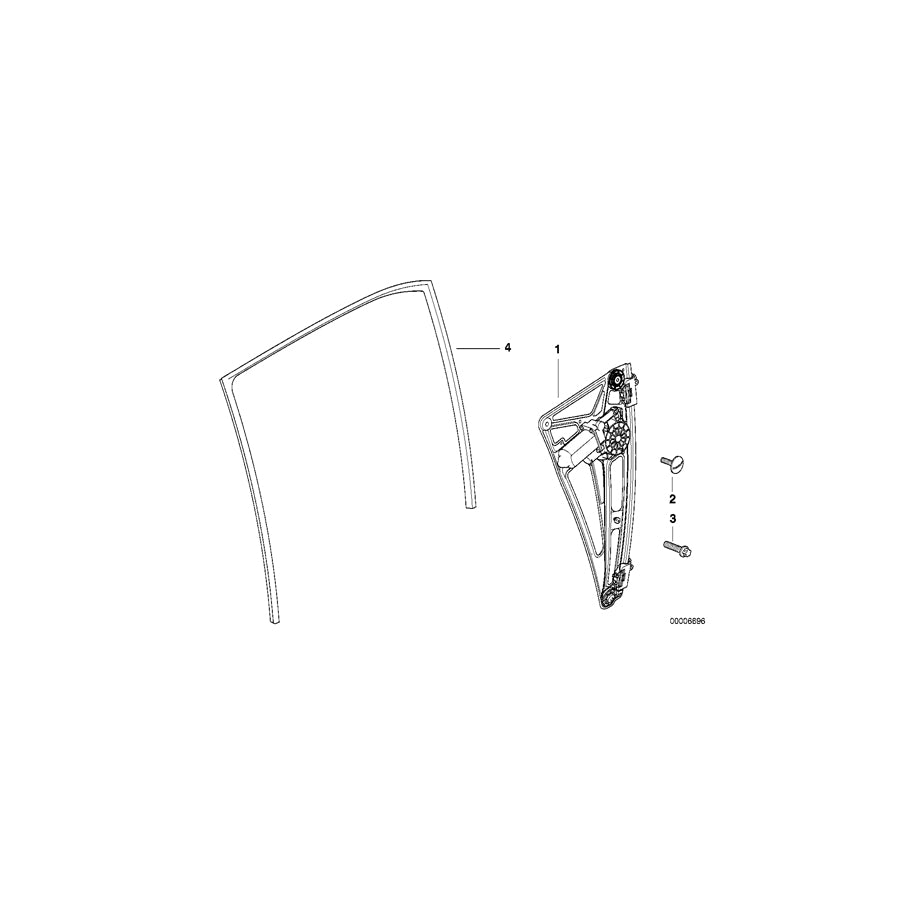 Genuine BMW 51348150404 E38 Rear Right Window Guide (Inc. 750i, 728i & 725tds) | ML Performance EU Car Parts