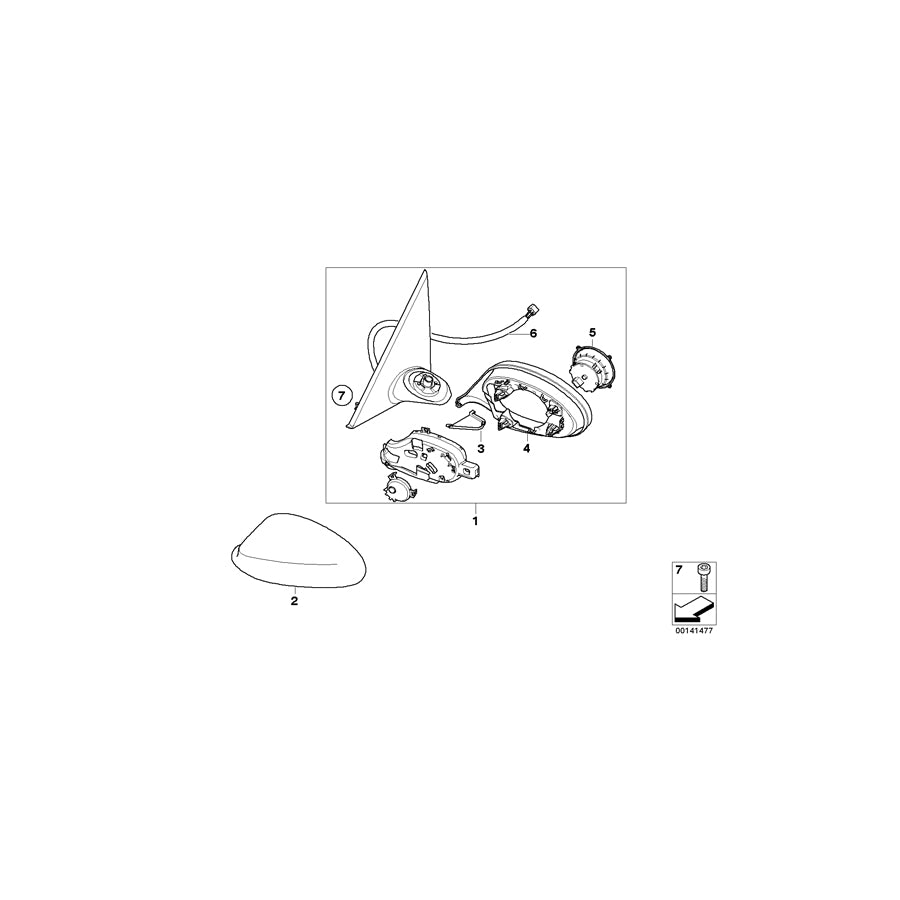 Genuine BMW 67137194056 E90 E81 E87 Wiring Electr.Ext.Mirror Co-Driver Side (Inc. 335is, 330xi & 335xi) | ML Performance EU