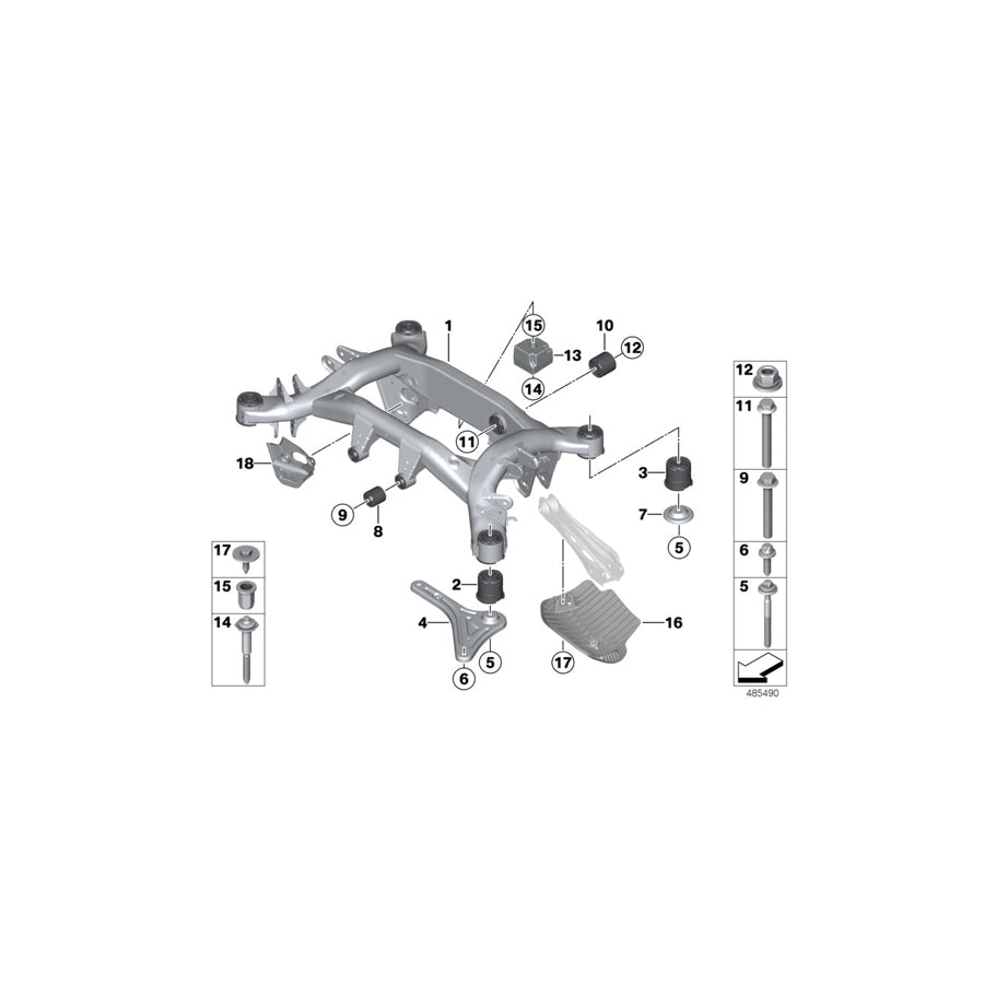 Genuine BMW 33306786972 F25 F26 Rubber Mounting Rear (Inc. X4 35iX, X4 M40iX & X4 28iX) | ML Performance EU
