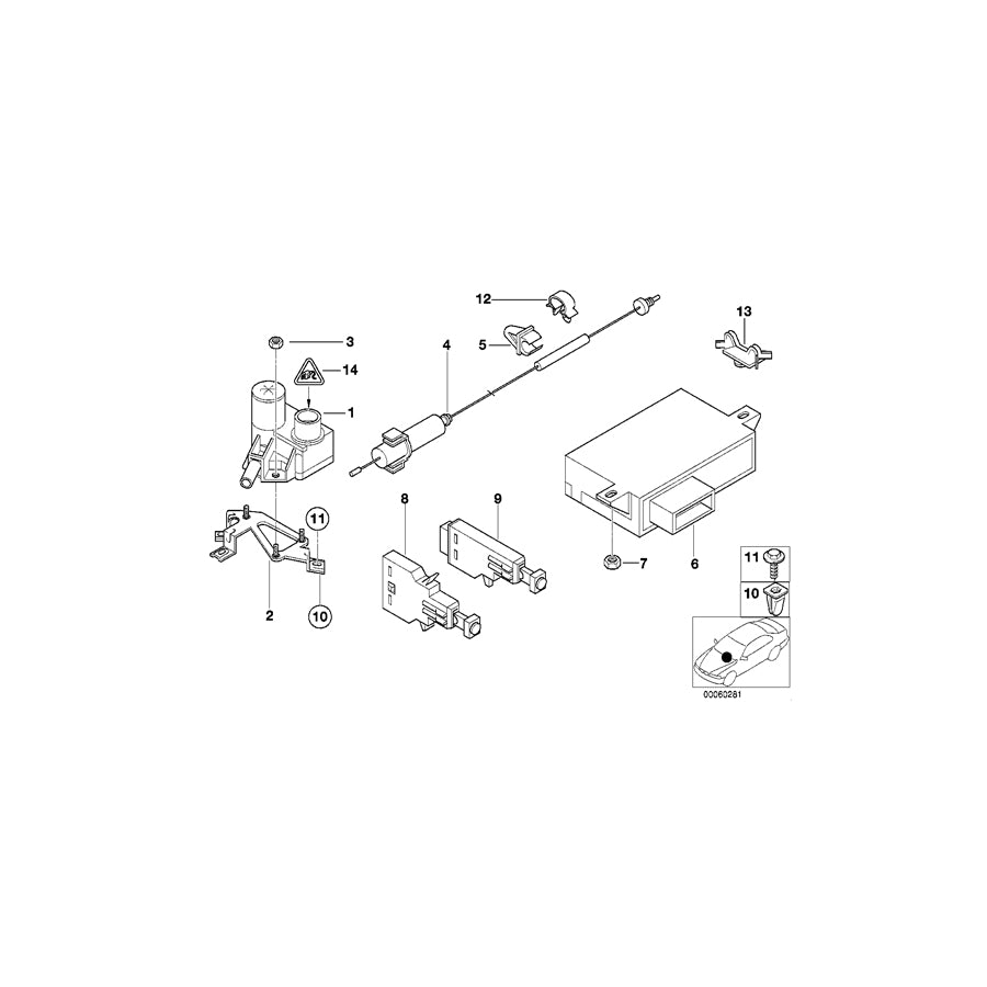 Genuine BMW 65718377820 E39 Actuator Supporting Plate (Inc. 540iP, M5 & 535i) | ML Performance EU Car Parts