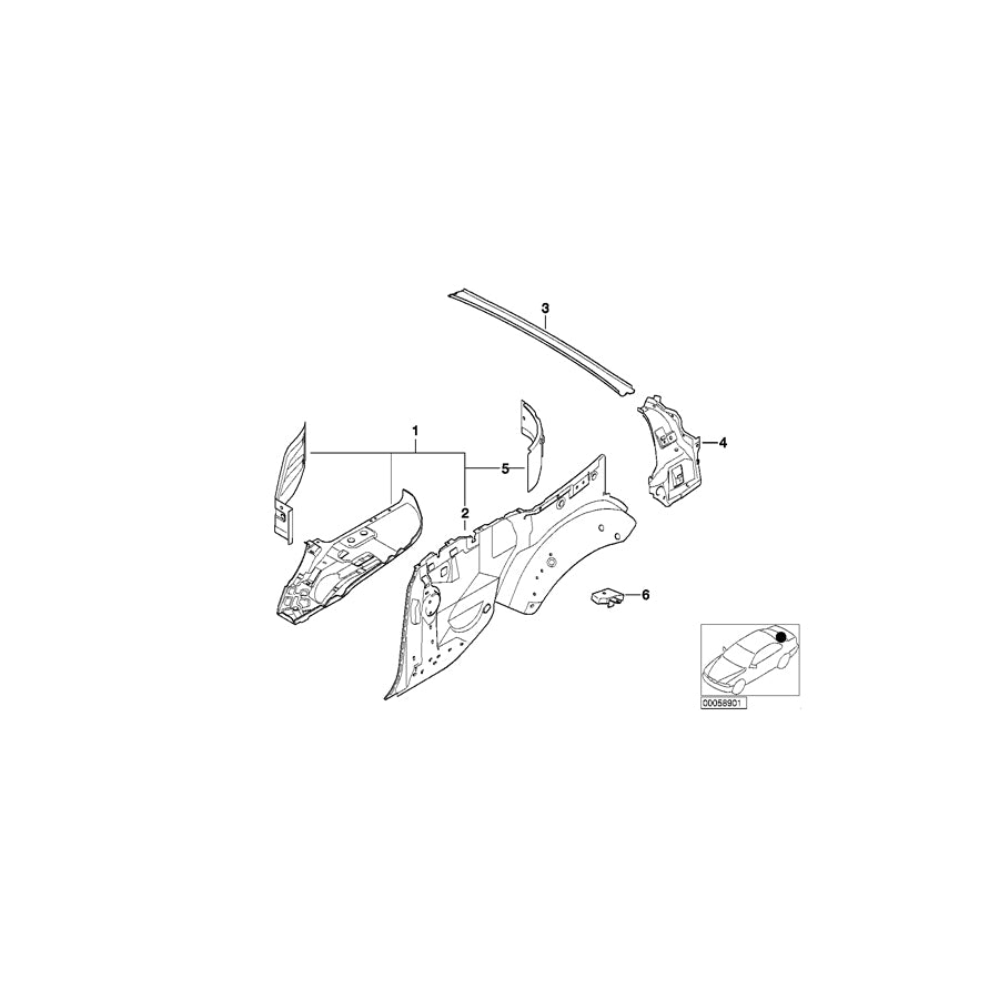 Genuine BMW 41327021999 E46 Rear Window Frame Bottom Part (Inc. 330Ci, M3 & 320Cd) | ML Performance EU Car Parts