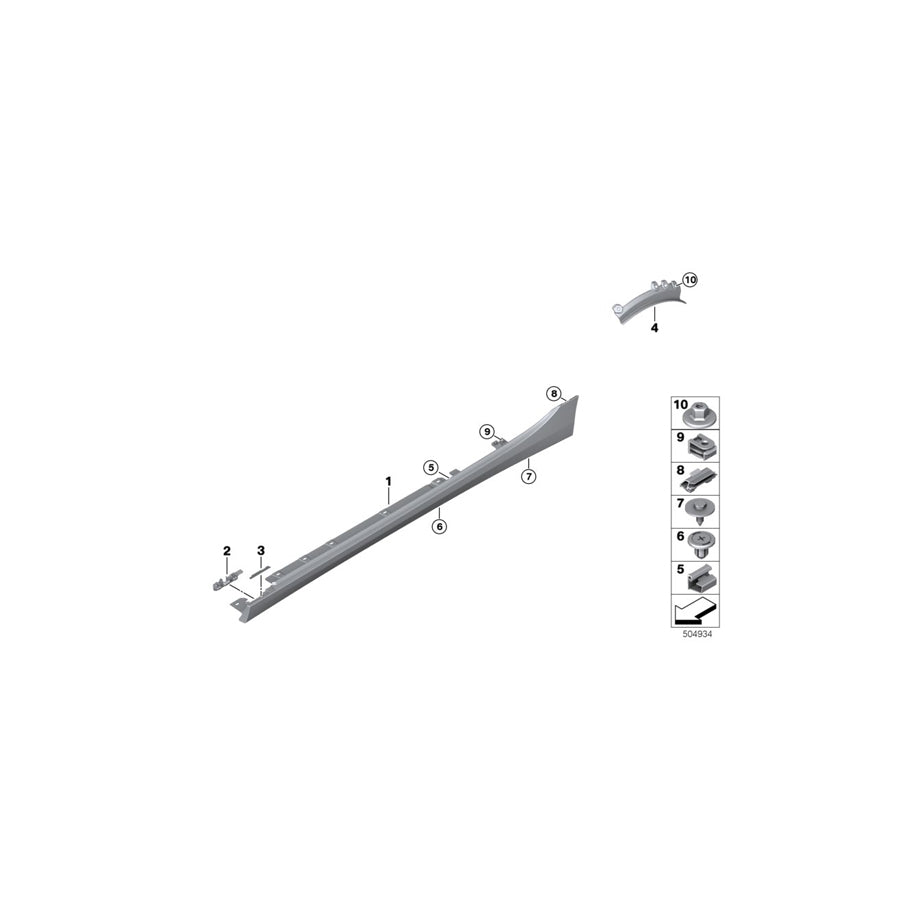 Genuine BMW 51779464568 F40 F44 Sill Trim Panel, Primed Right (Inc. 120dX, 228iX & 220d) | ML Performance EU