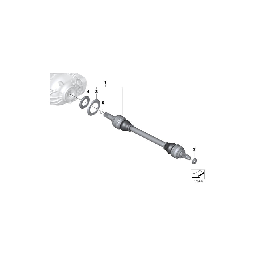 Genuine BMW 33207566078 F01 RR4 Output Shaft Right D=35MM (Inc. Hybrid 7, Ghost & Hybrid 7L) | ML Performance EU