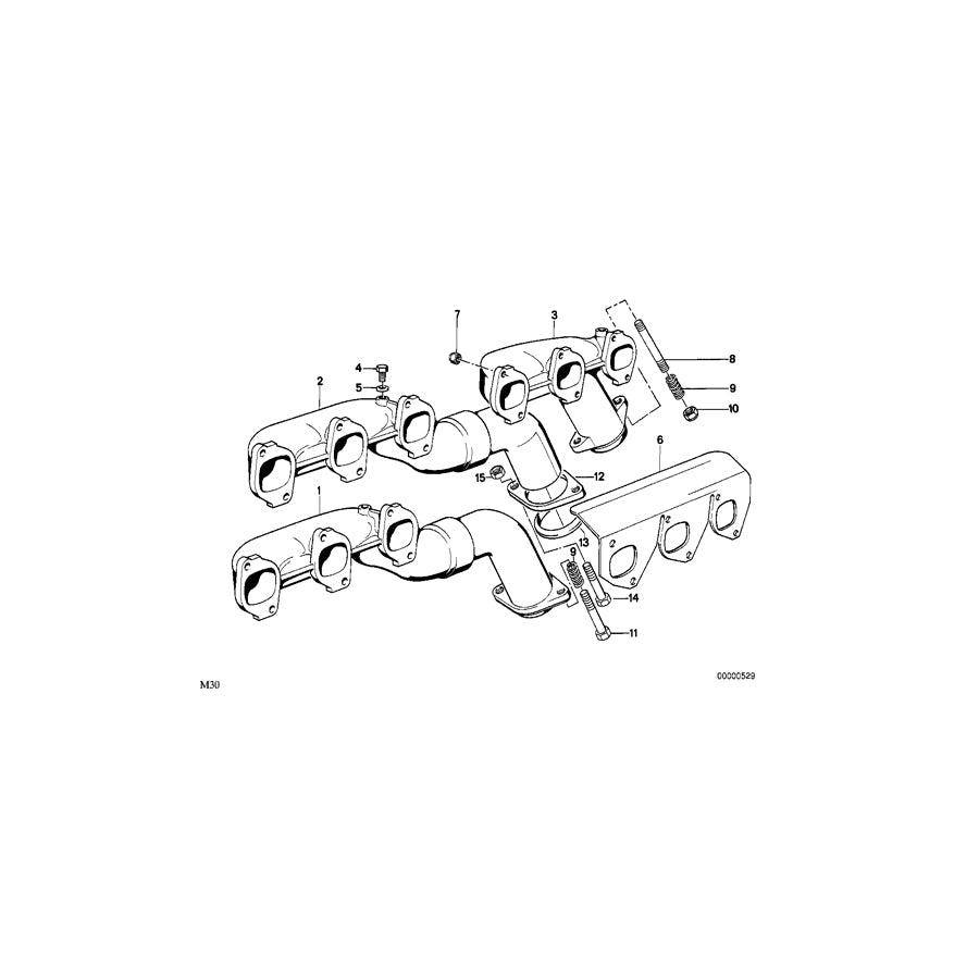 Genuine BMW 11621723621 E34 E32 Exhaust Manifold, Front (Inc. 735i, 730i & 535i) | ML Performance EU Car Parts