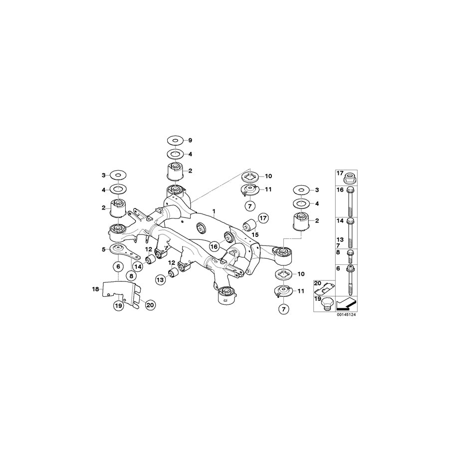 Genuine BMW 33316779789 E65 E66 Rear Axle Carrier (Inc. 745Li, 745i & 740Li) | ML Performance EU
