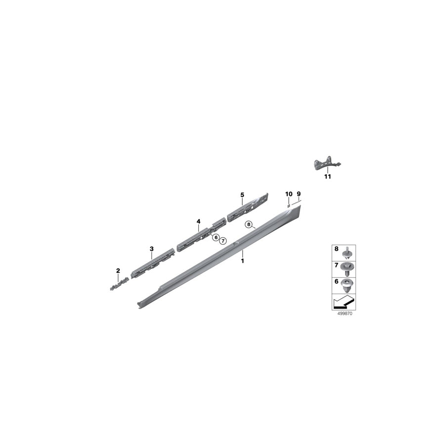 Genuine BMW 51778073133 G31 F90 G30 Rocker Panel Trim, Primed, Left -M- (Inc. M5, M550iX & 520dX) | ML Performance EU