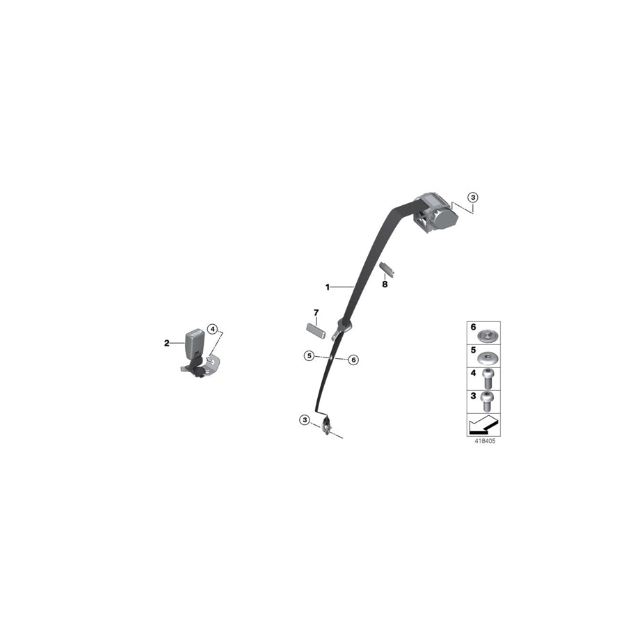 Genuine BMW 72117408949 F23 F23 Lower Belt Rear Right (Inc. M240iX, M235iX & 225d) | ML Performance EU Car Parts