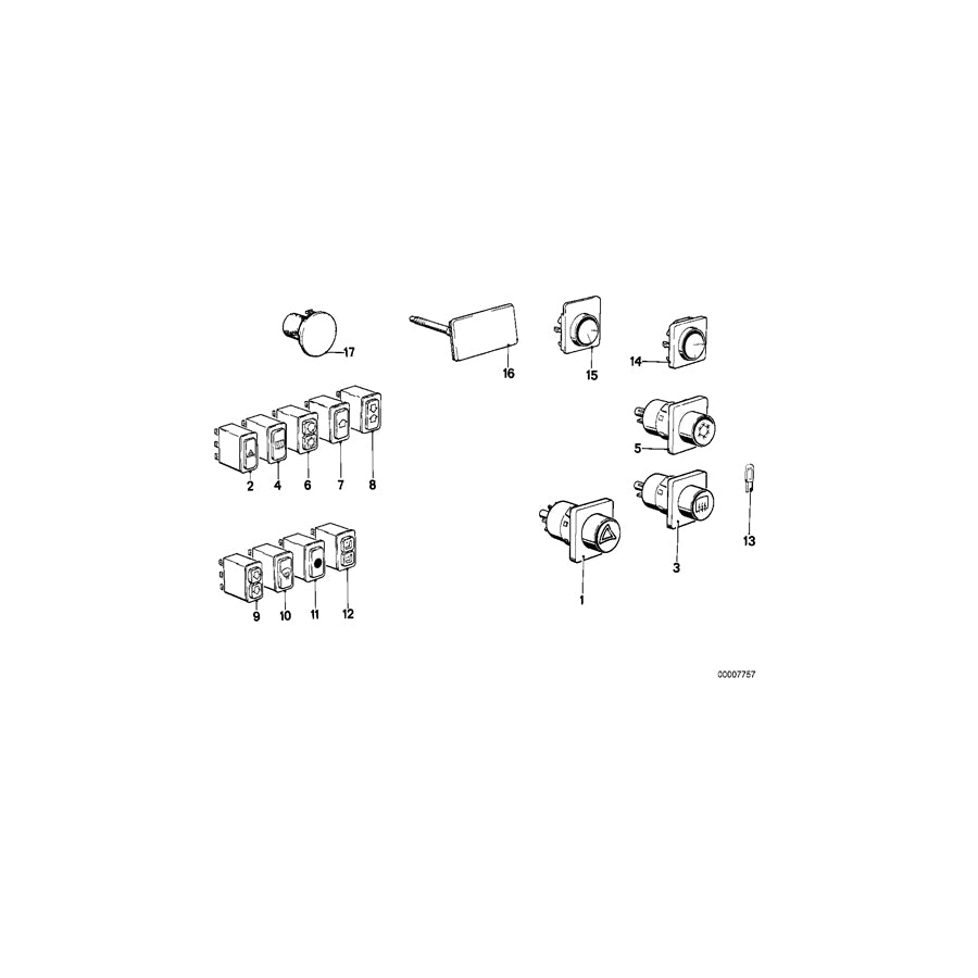 Genuine BMW 61311376417 E23 Switch Heated Rear Window (Inc. 728i, 745i & 735i) | ML Performance EU Car Parts