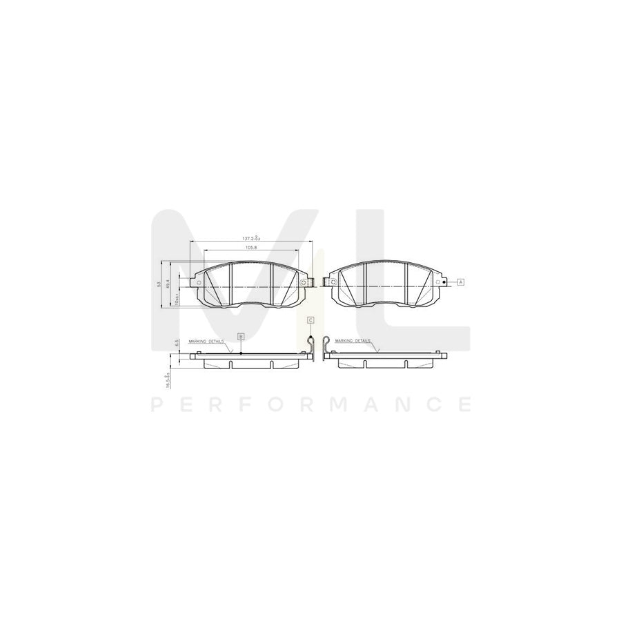 Bosch 0986Tb3140 Brake Pad Set For Nissan Juke (F15) Excl. Wear Warning Contact | ML Performance Car Parts