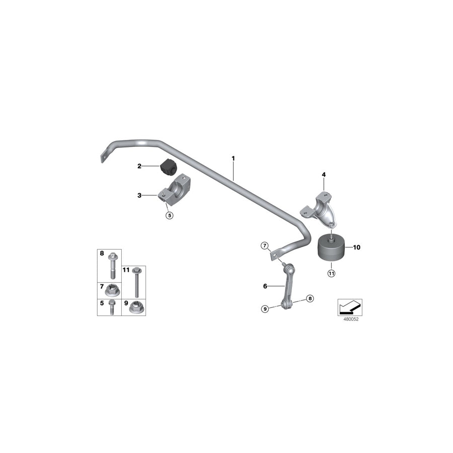 Genuine BMW 33506861459 G11 G12 Stabilizer, Rear Axle (Inc. 745LeX, 540iX & 530d) | ML Performance EU