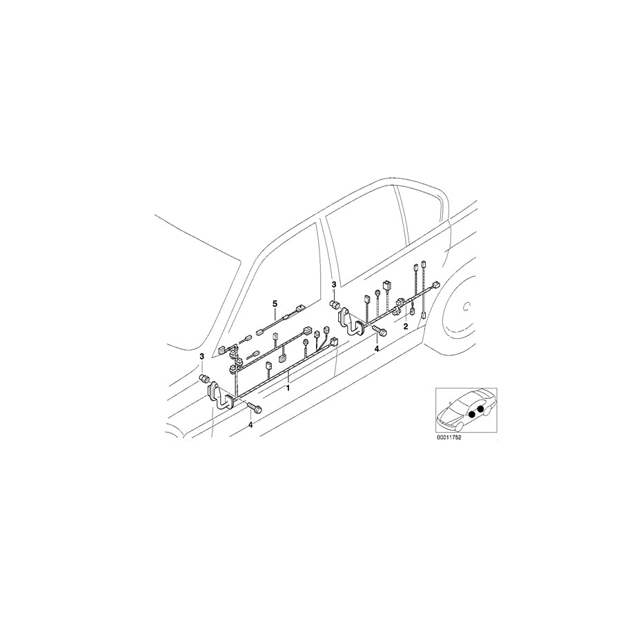 Genuine BMW 61126913395 E39 Wiring Rear (Inc. 540iP, 528i & 525i) | ML Performance EU Car Parts