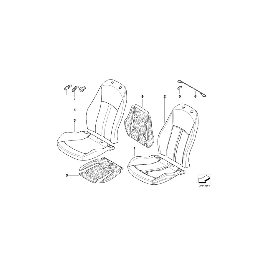 Genuine BMW 52107053806 E85 E86 Seat Upholstery (Inc. Z4 2.0i, Z4 2.5si & Z4 2.5i) | ML Performance EU