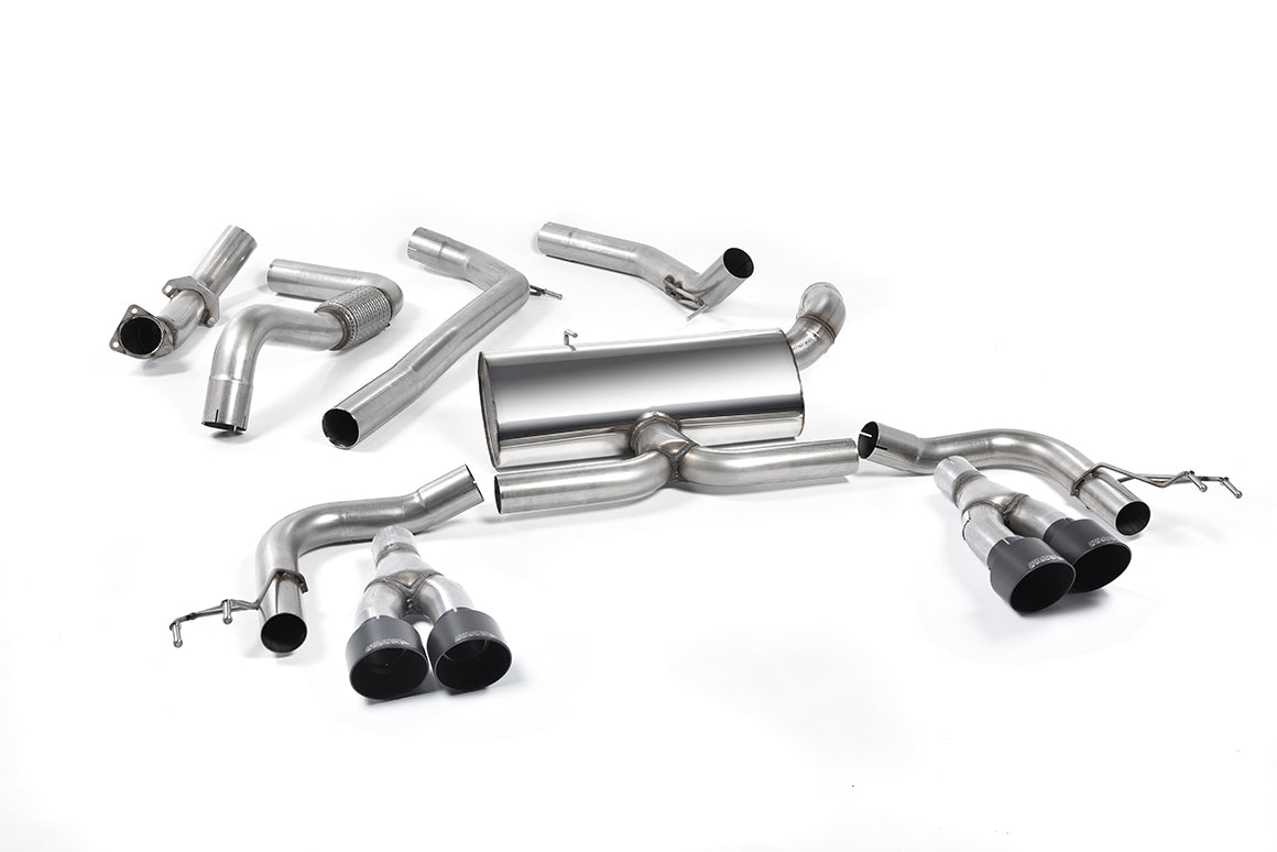 MillTek SSXHO224 Honda Civic Cat-Back Exhaust (Race) with Cerakote Black Tips