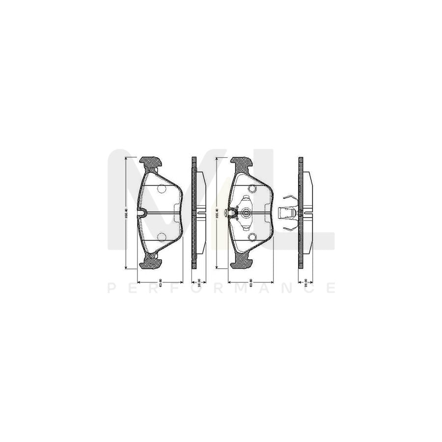 Bosch 0986Tb2153 Brake Pad Set Excl. Wear Warning Contact, With Accessories | ML Performance Car Parts